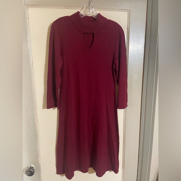Nine West Burgandy Sweater Dress M - Picture 1 of 7